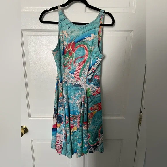 Blackmilk Dragon King vs Water Serpents Inside Out Dress - Picture 3 of 5